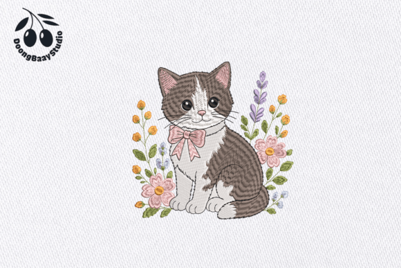Cute Floral Cat Embroidery Design Review