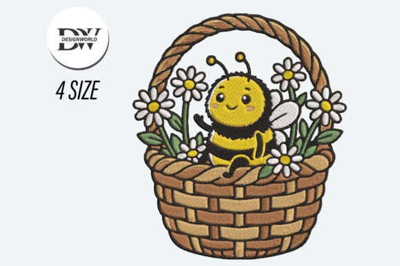 Review: Cute Bee Basket with Daisies Embroidery