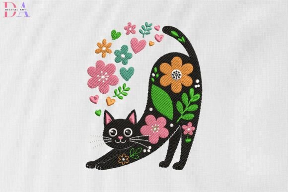 Review: Floral Black Cat Stretch for Sweatshirts