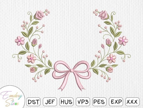 Review: Floral Wreath Bow Embroidery Design