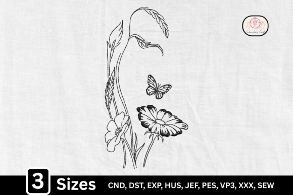 Review: Line Art Minimal Floral Butterfly Design