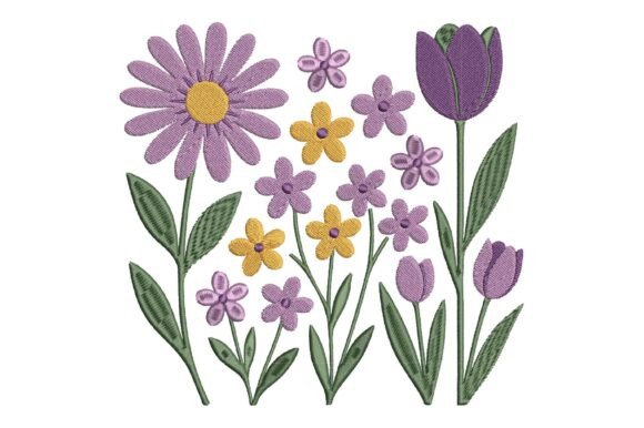 Review: Spring Flower Set Embroidery Design for Etsy