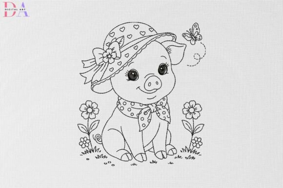 Reviewing Cute Piglet in Floral Sunhat Garden