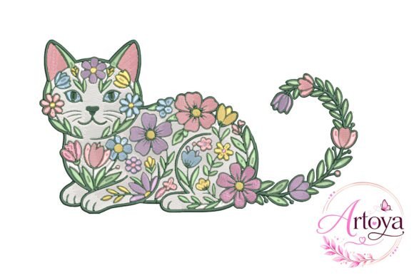 Reviewing the Floral Cat Embroidery Design