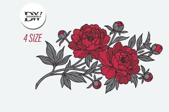 Reviewing the Peony Flower Embroidery Design